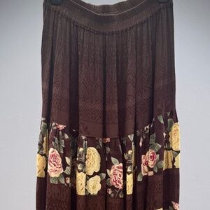 Silk Floral Maxi Skirt